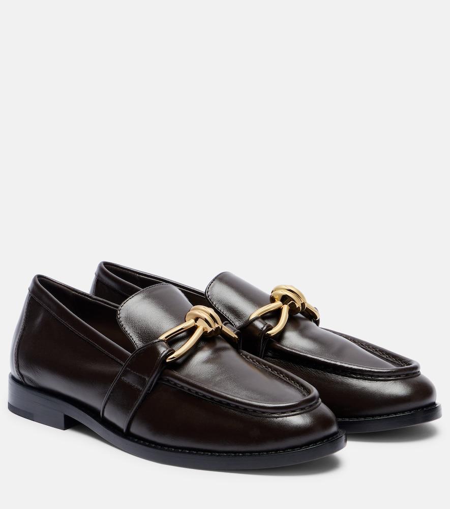 bottega veneta astaire knot leather loafers