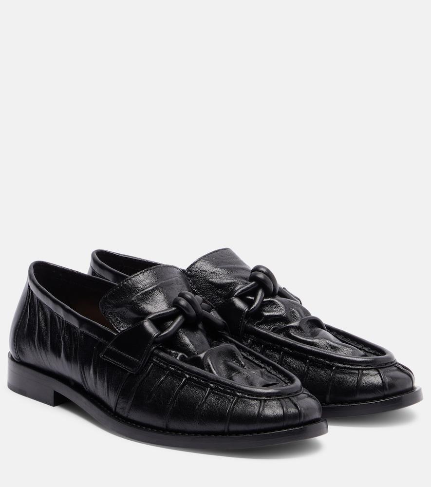 bottega veneta astaire knot leather loafers