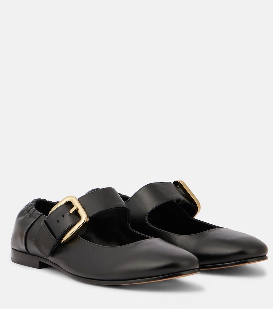 bottega veneta astaire leather mary jane flats