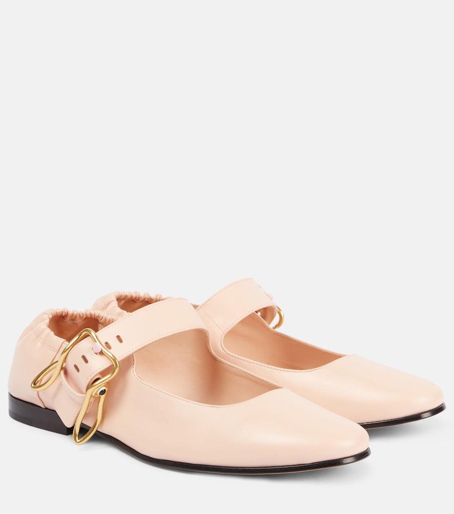 bottega veneta astaire leather mary jane flats