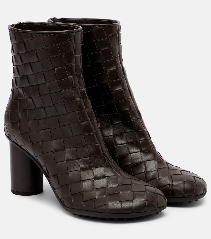 bottega veneta atomic 75 intrecciato leather ankle boots