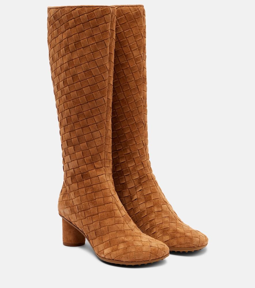 bottega veneta atomic intrecciato suede knee