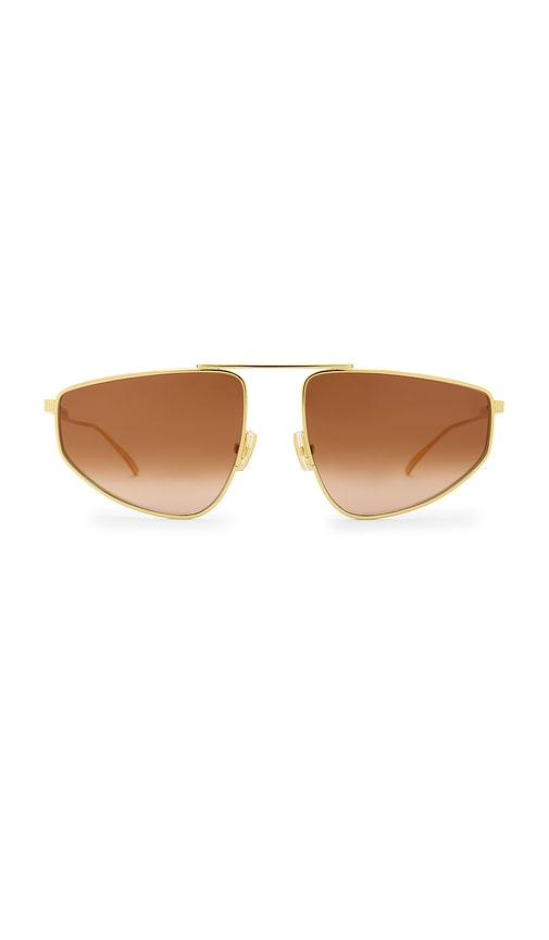 bottega veneta aviator sunglasses in metallic gold.