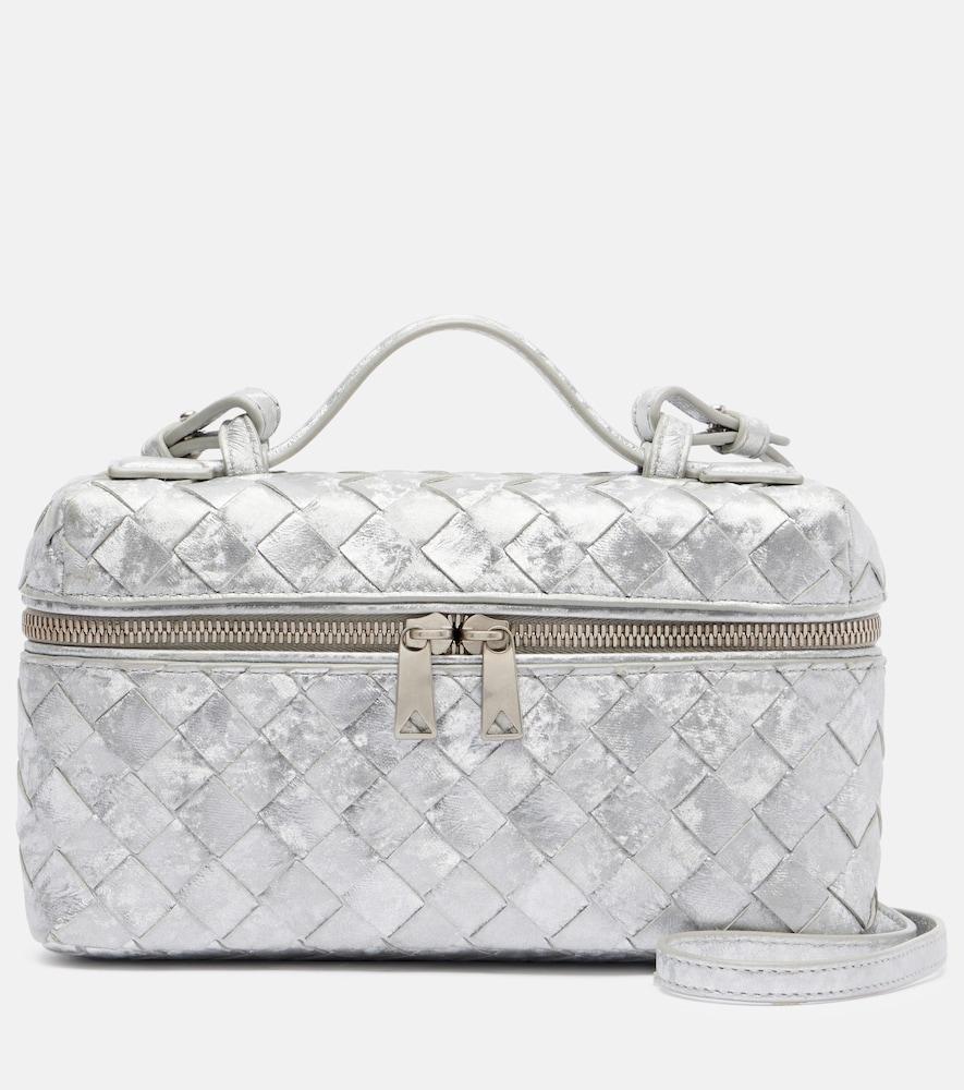bottega veneta bang bang metallic leather vanity bag