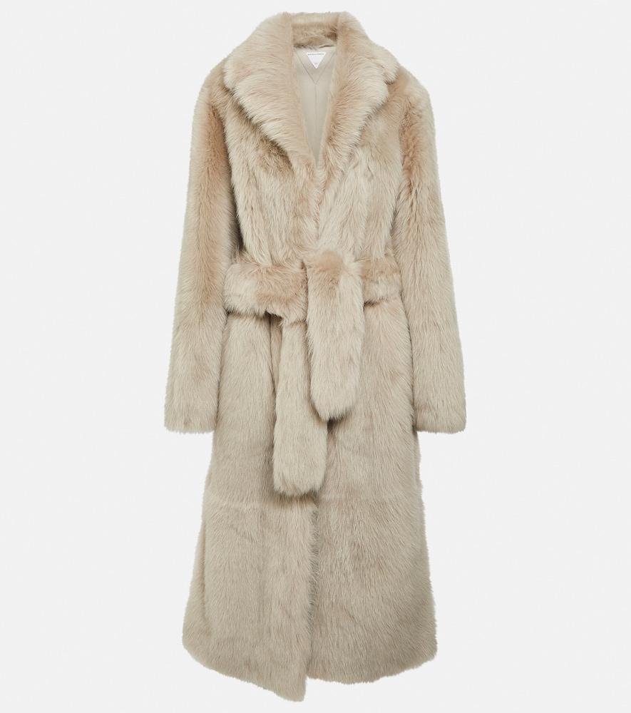 bottega veneta belted shearling coat