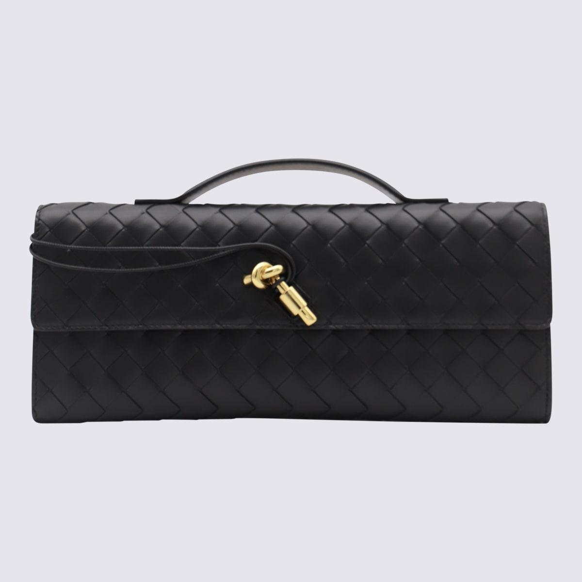 bottega veneta black leather andiamo clutch