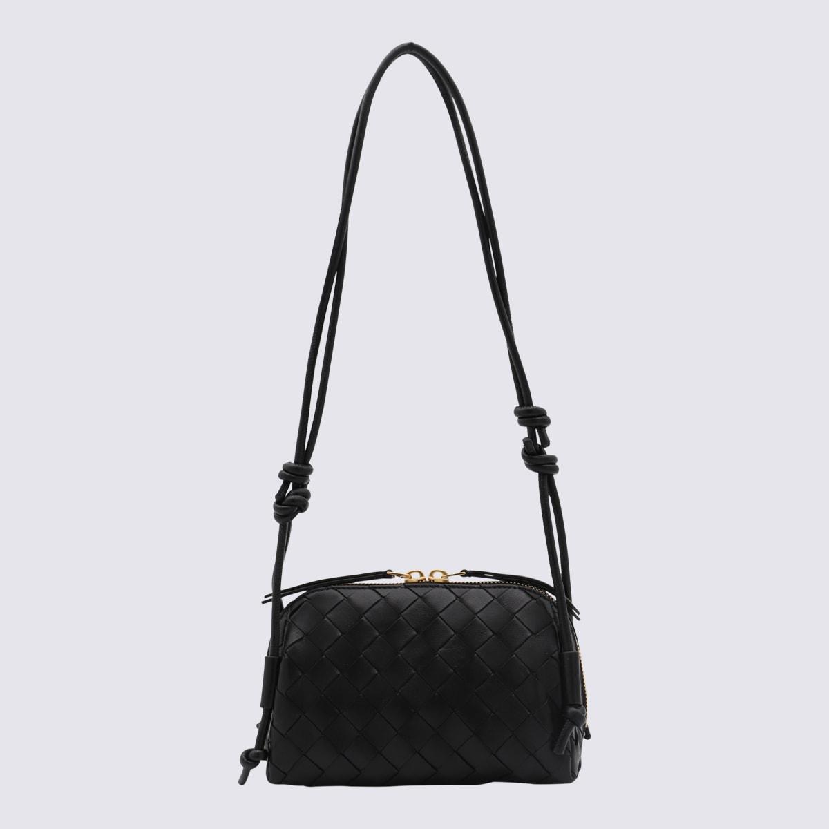 bottega veneta black leather concert pouch
