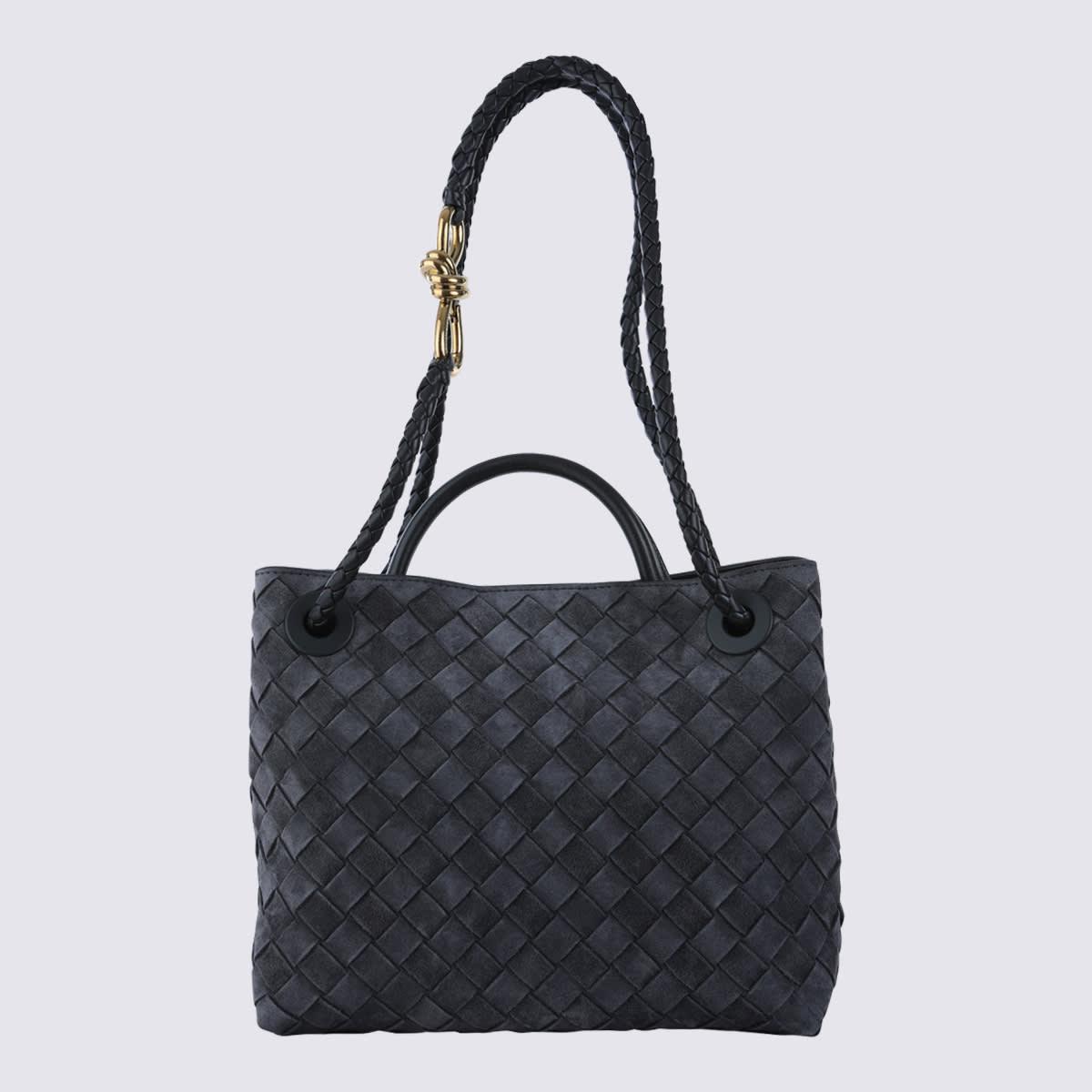 bottega veneta black leather lets go little one top handle bag