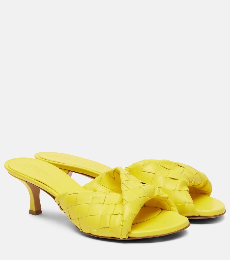 bottega veneta blink 50 intrecciato leather mules