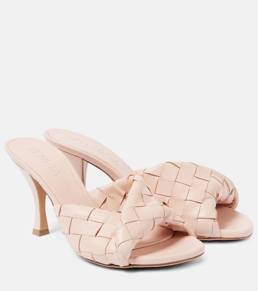 bottega veneta blink 80 intrecciato leather mules