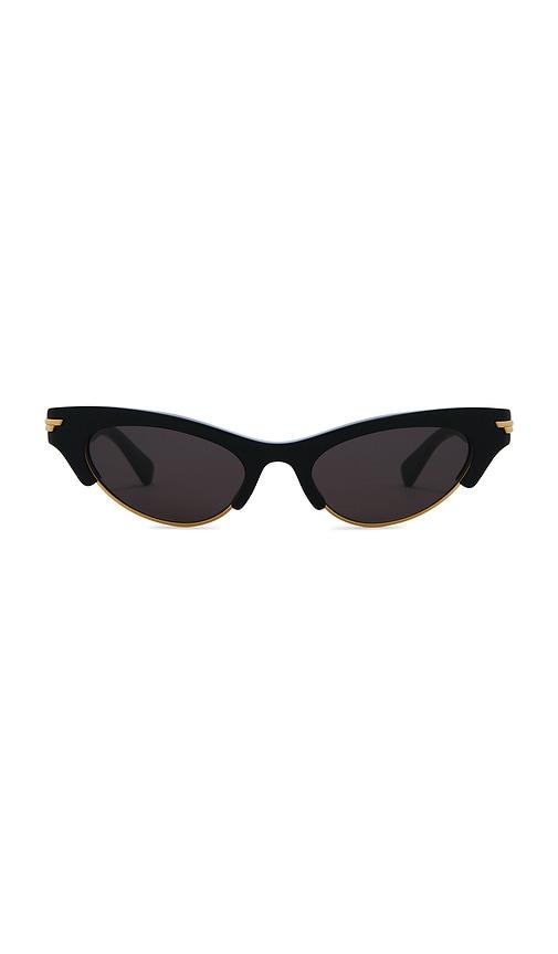 bottega veneta bold ribbon cat eye sunglasses in black & grey.
