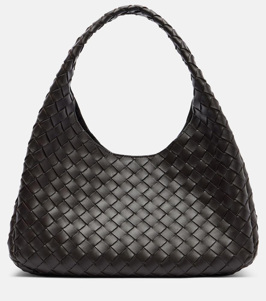 bottega veneta campana intrecciato leather shoulder bag