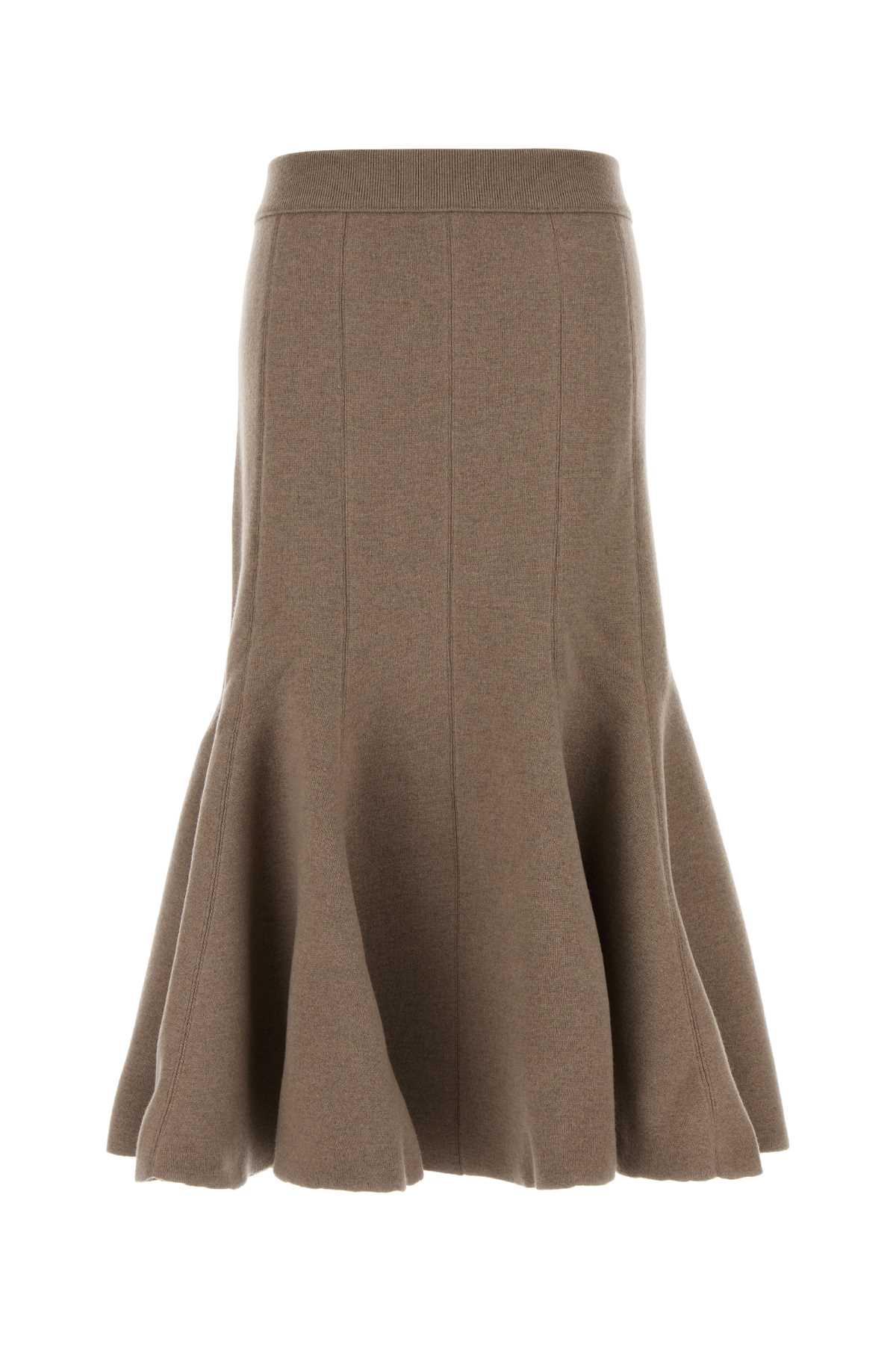 bottega veneta cappuccino cashmere blend skirt
