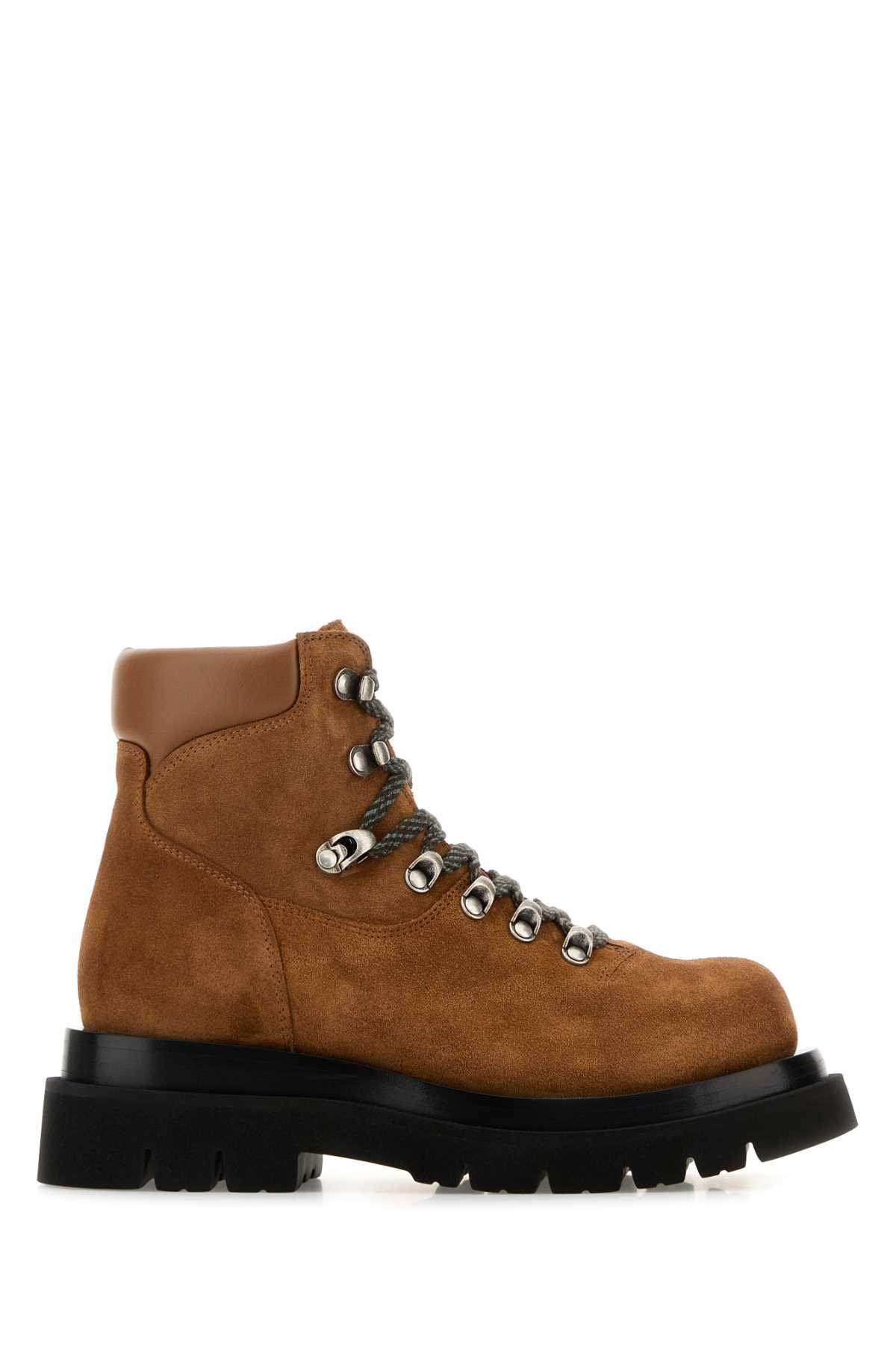 bottega veneta caramel suede lug ankle boots