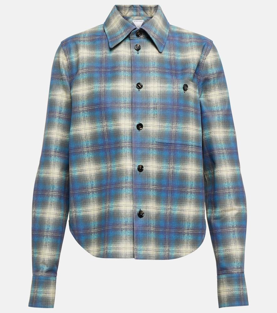 bottega veneta checked leather shirt