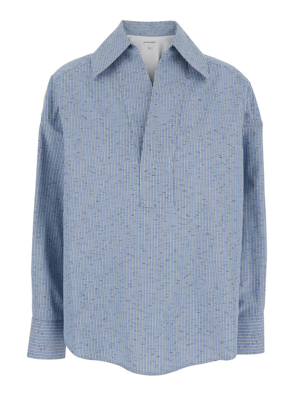 bottega veneta cotton and linen stripe shirt