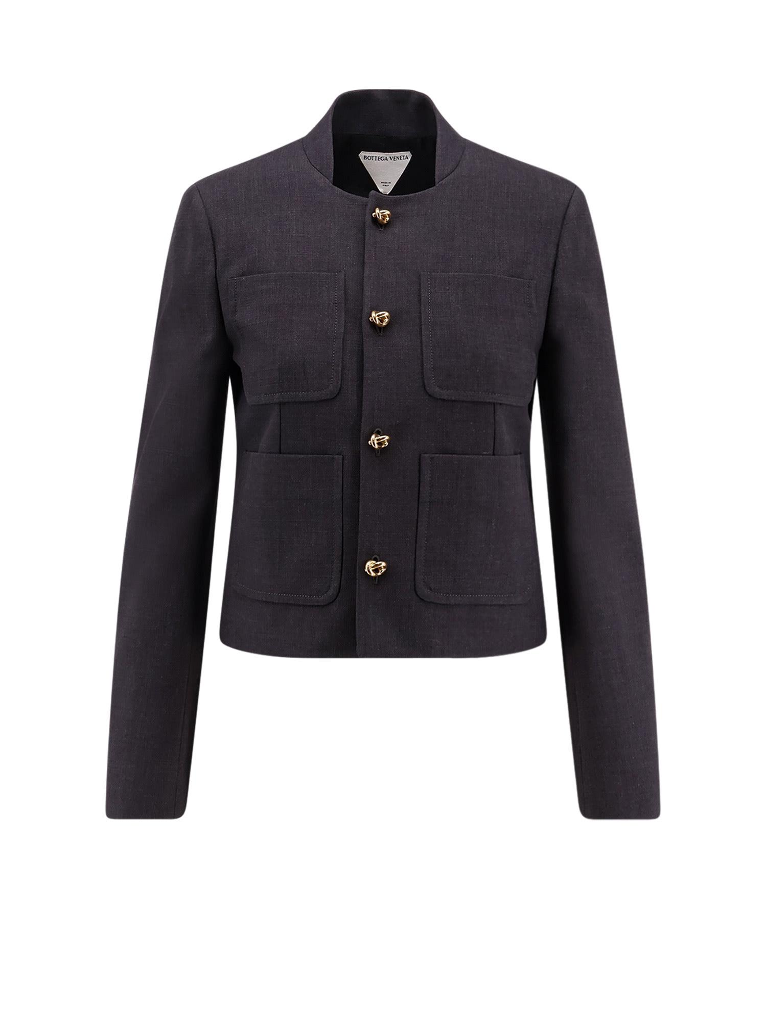 bottega veneta cotton and viscose blazer with knots detail