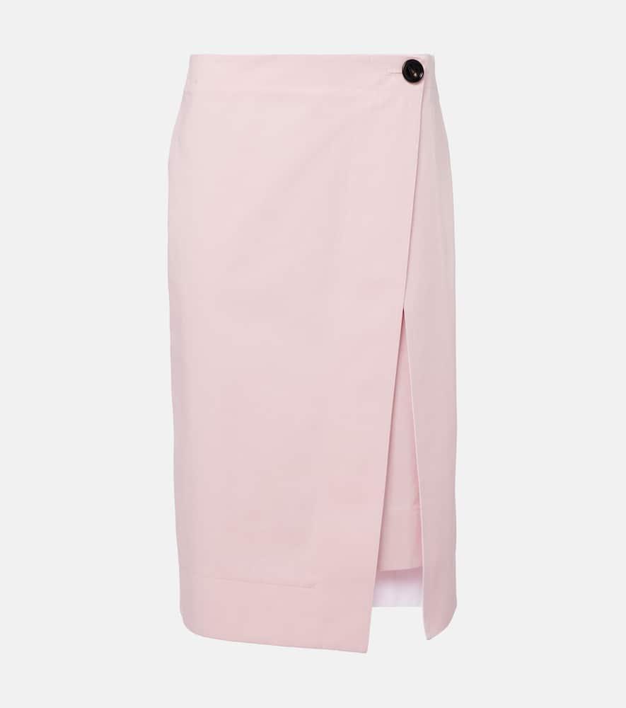 bottega veneta cotton twill midi skirt