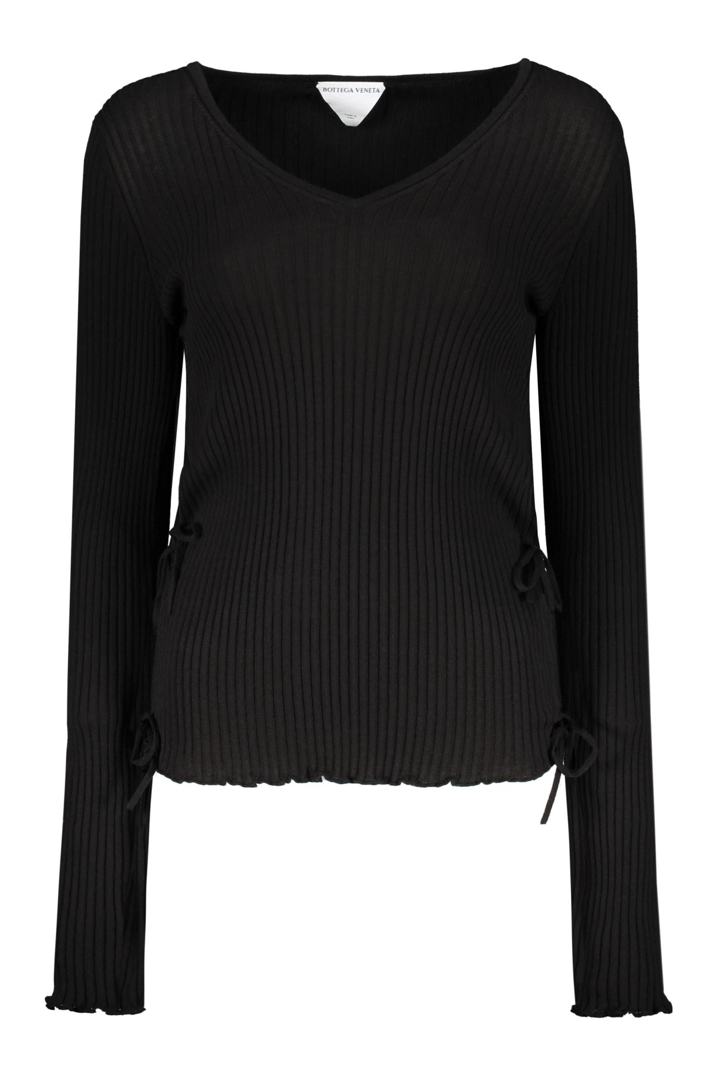 bottega veneta cotton v-neck sweater