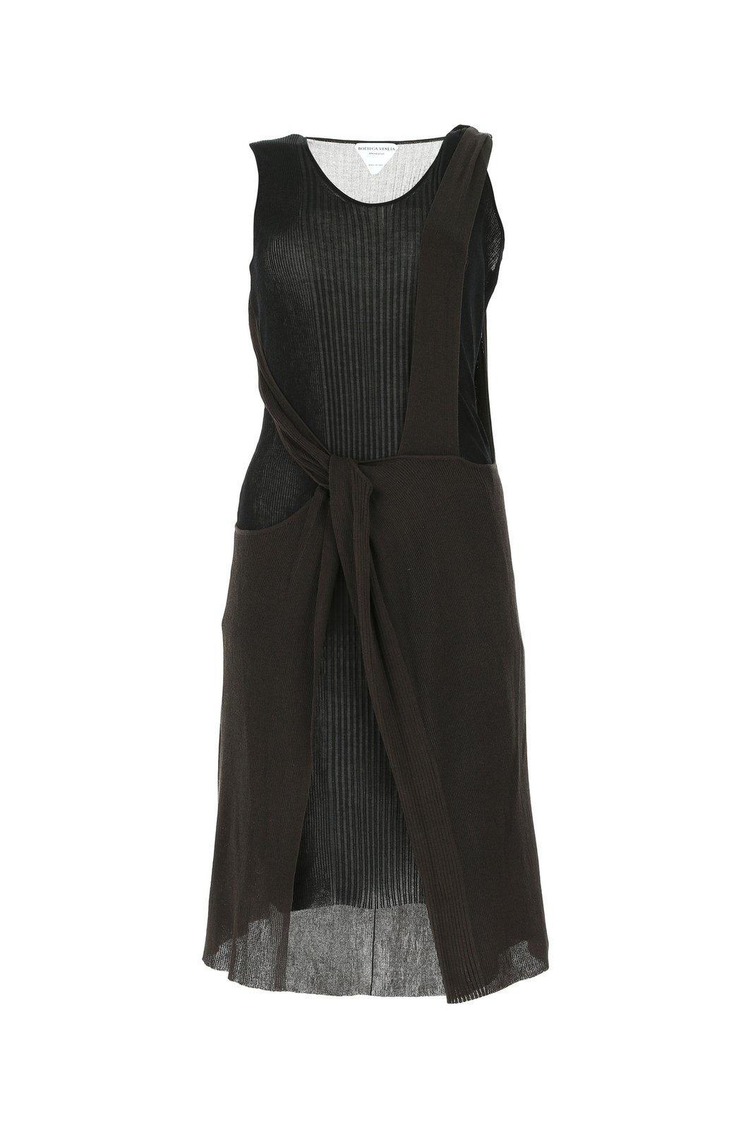 bottega veneta cutout layered knit dress