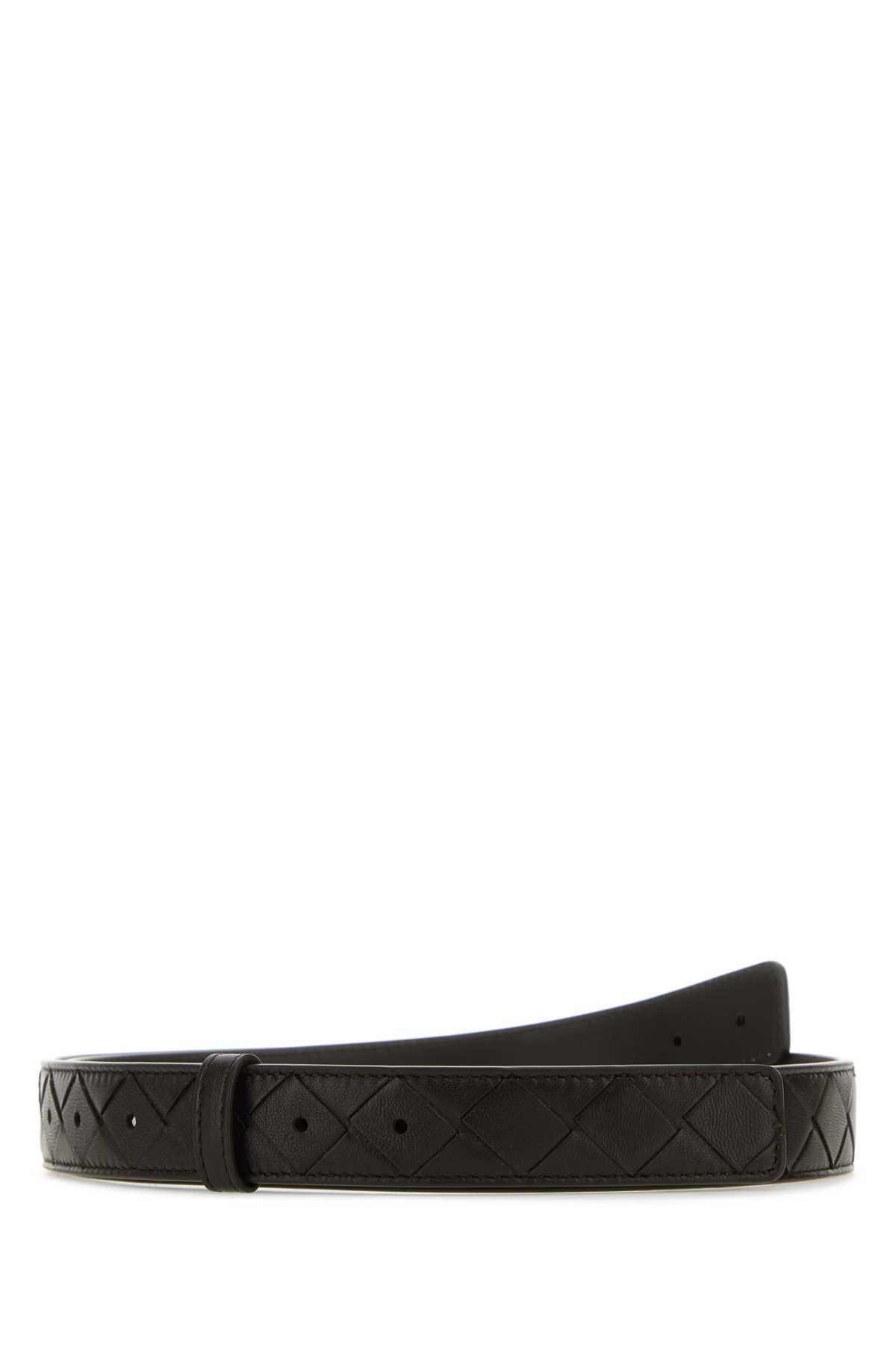 bottega veneta dark brown leather belt
