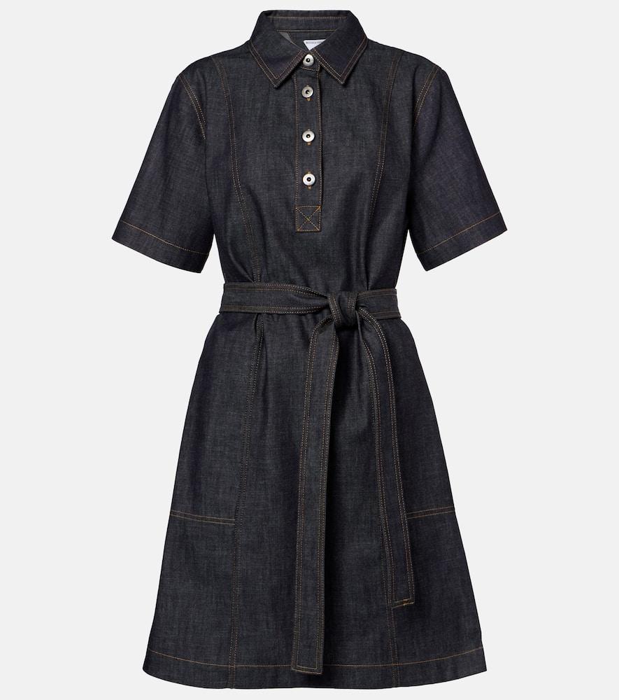 bottega veneta denim midi dress