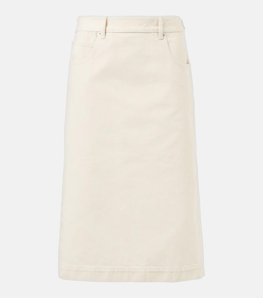 bottega veneta denim midi skirt