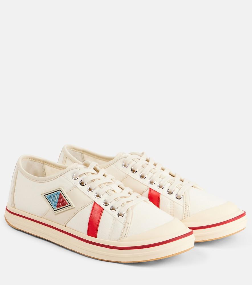 bottega veneta eliot leather and canvas sneakers