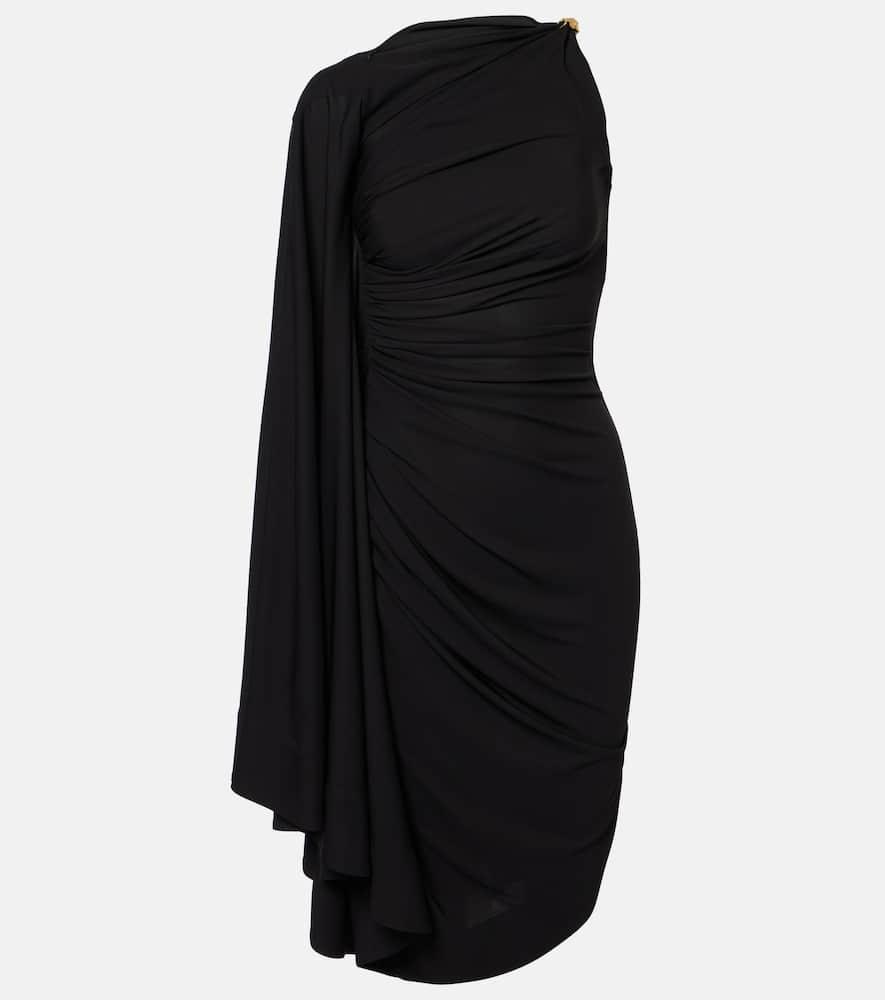 bottega veneta embellished draped jersey midi dress