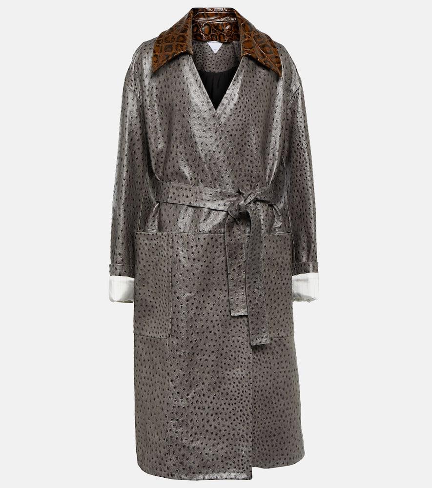 bottega veneta embossed leather coat