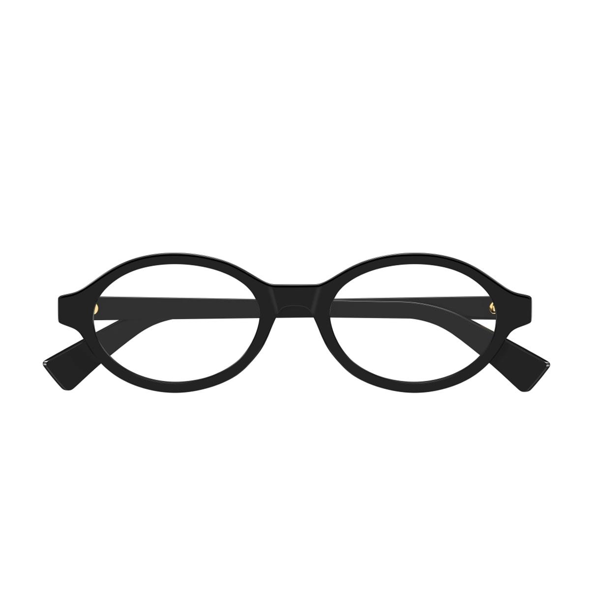 bottega veneta eyewear bottega veneta bv1367o linea triangle 001 black glasses