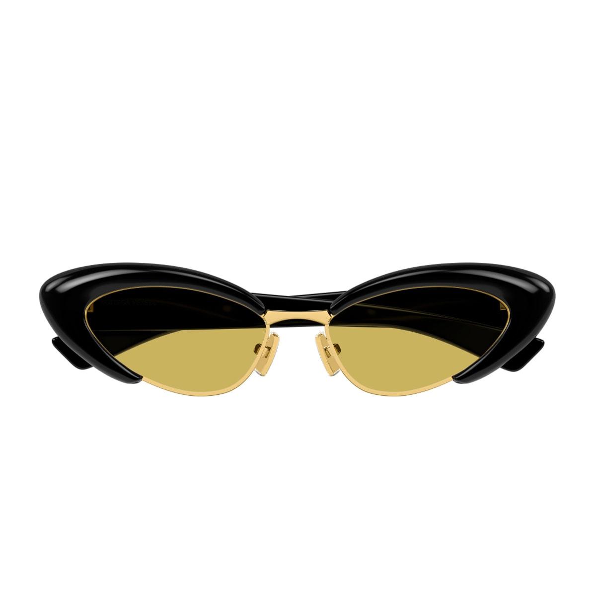bottega veneta eyewear bottega veneta bv1387s linea ribbon 001 black yellow sunglasses
