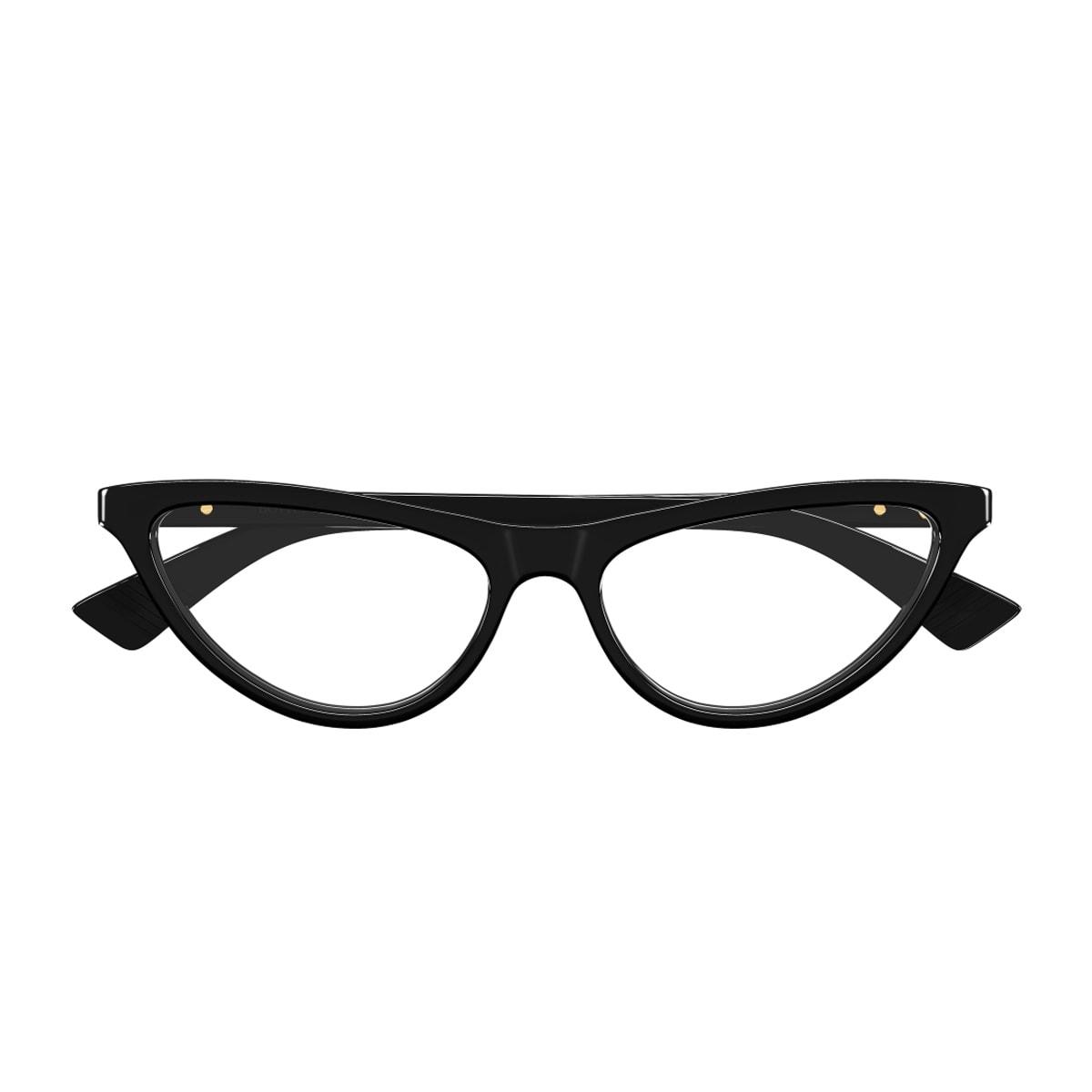 bottega veneta eyewear bottega veneta bv1416o linea ribbon 001 black glasses