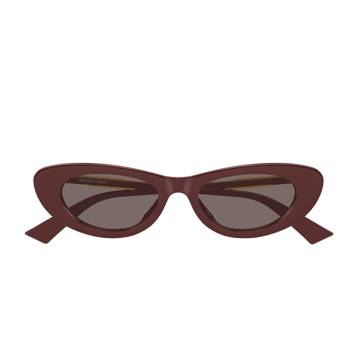 bottega veneta eyewear bottega veneta bv1447s linea ribbon 003 burgundy brown sunglasses