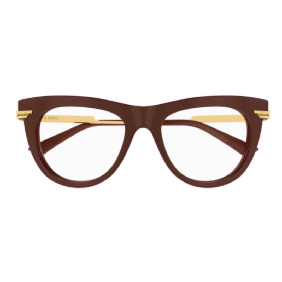 bottega veneta eyewear bv1297o-003burgundy-gold-transparent