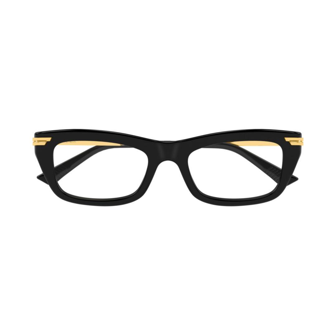 bottega veneta eyewear bv1371o-001black-gold-transparent