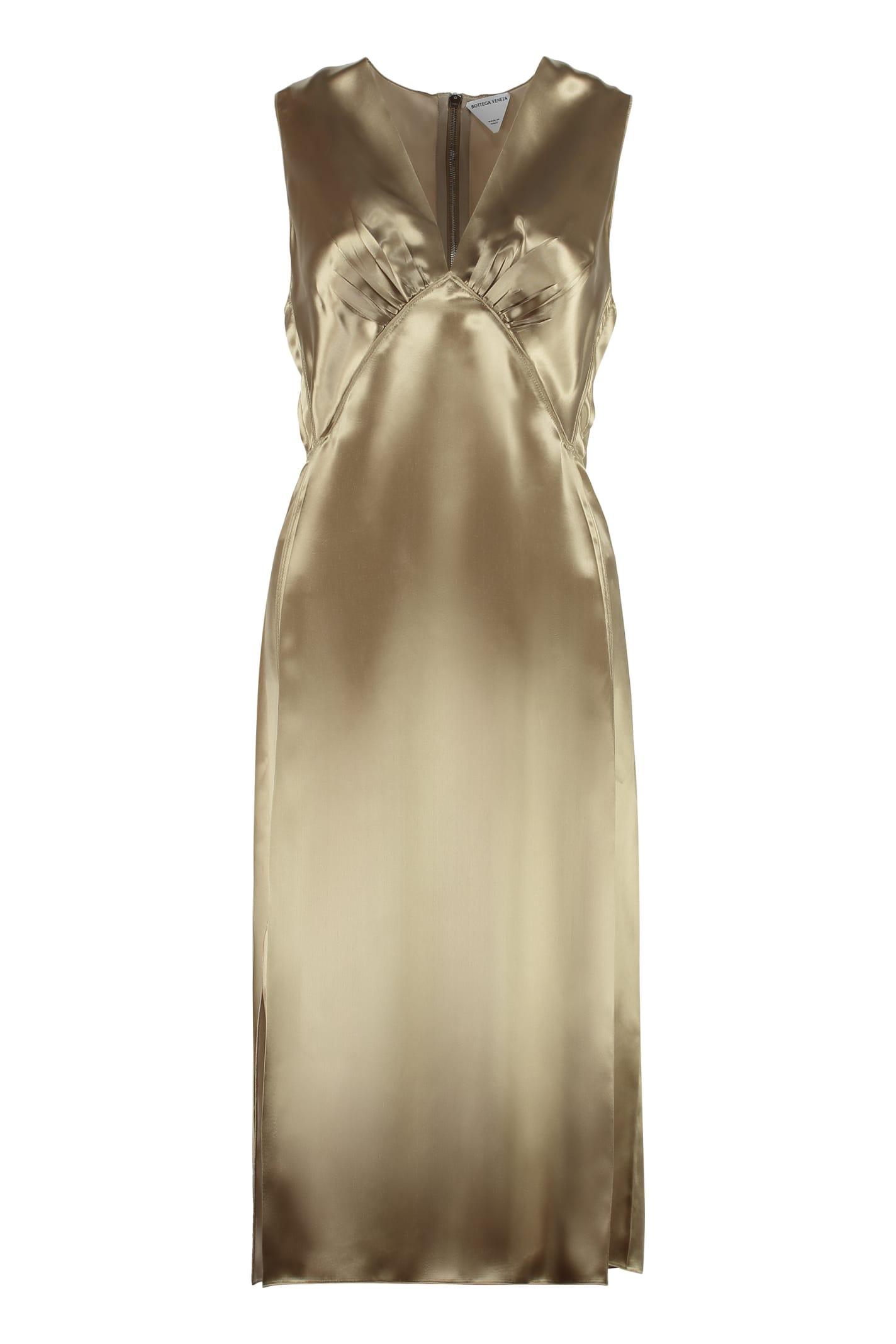 bottega veneta fluid satin dress