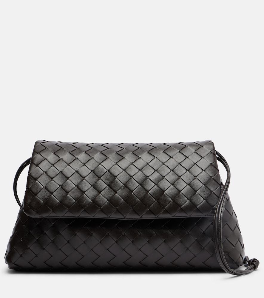 bottega veneta giorno intrecciato leather shoulder bag