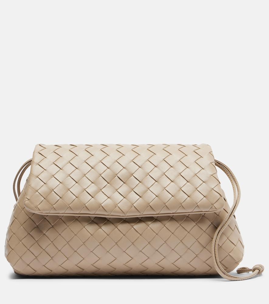 bottega veneta giorno intrecciato small leather shoulder bag