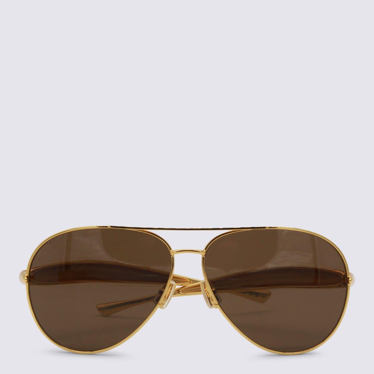 bottega veneta gold metal sunglass