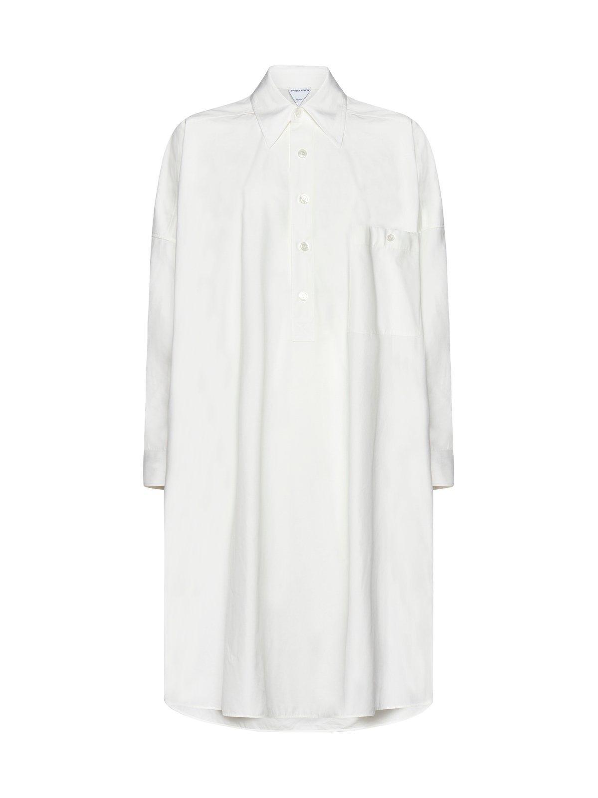 bottega veneta half-buttoned shirt dress