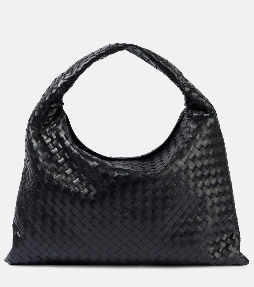 bottega veneta hop intrecciato large leather tote bag
