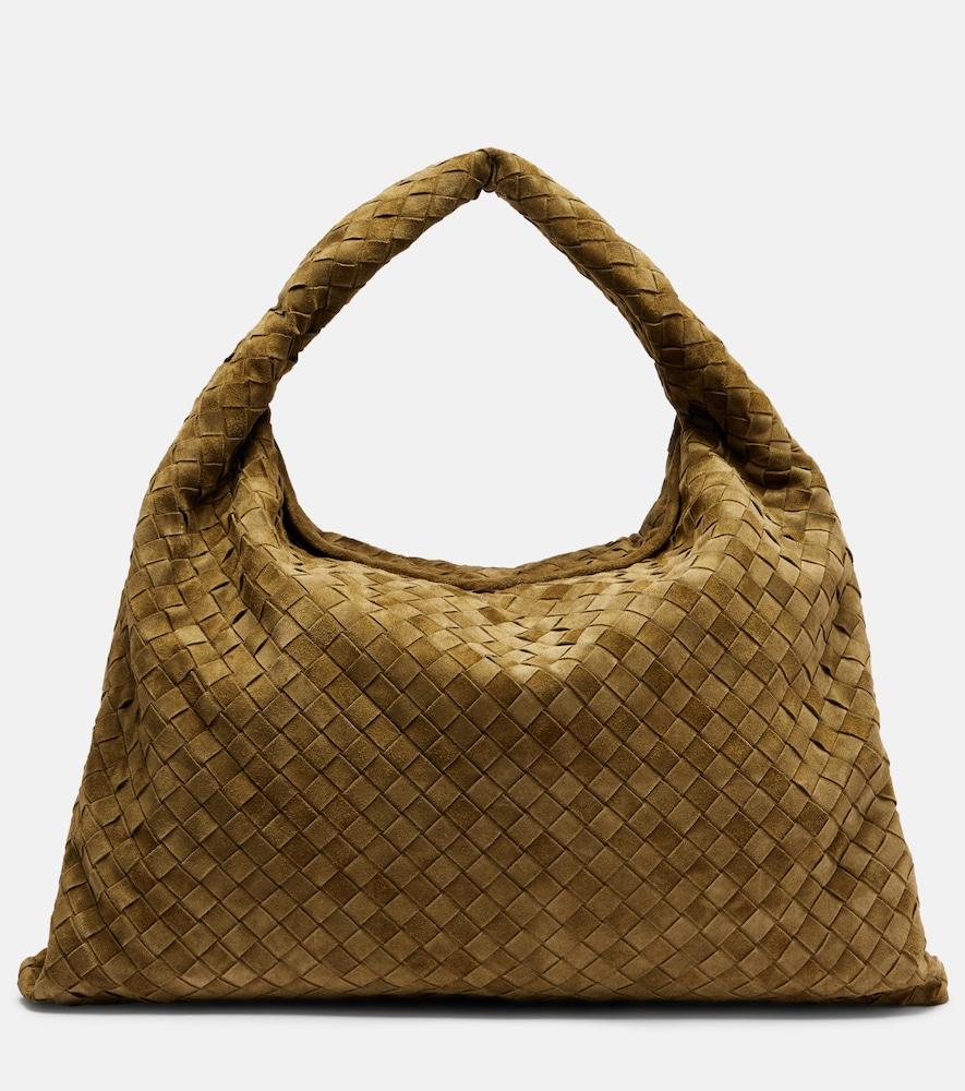 bottega veneta hop intrecciato large suede tote bag