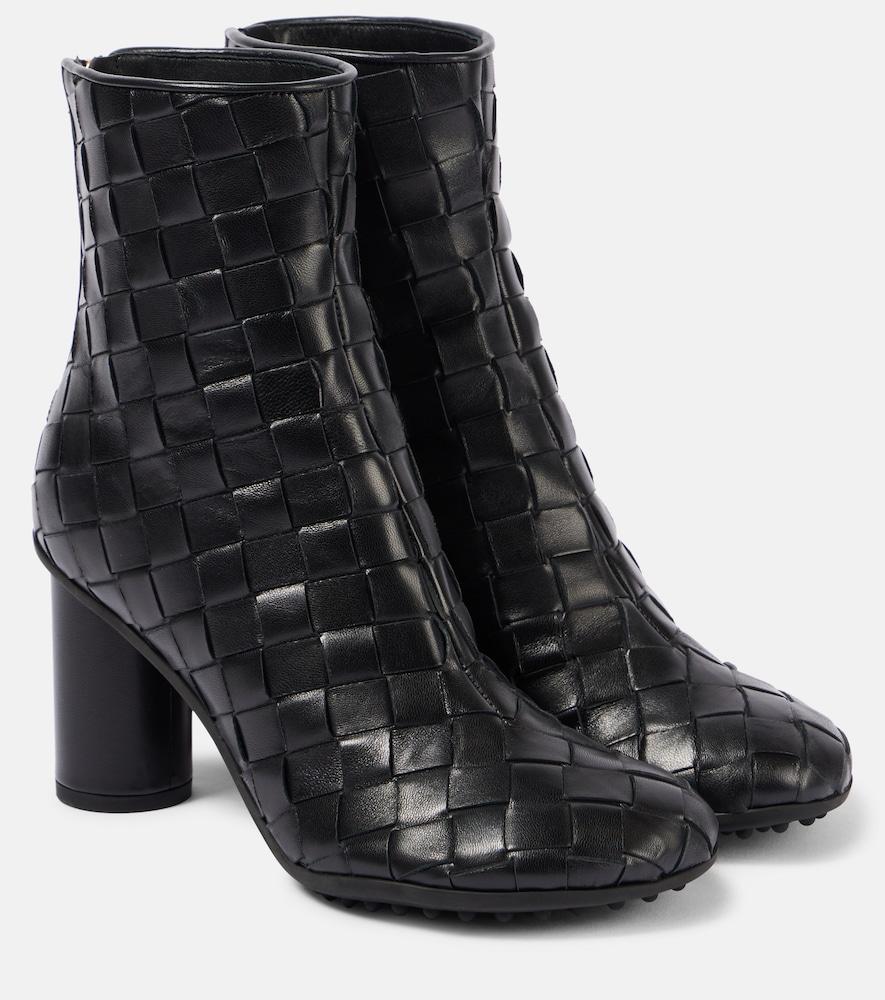 bottega veneta intrecciato leather ankle boots