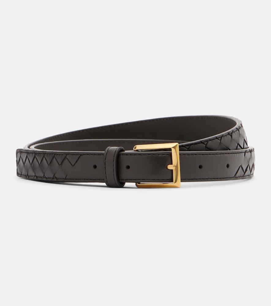 bottega veneta intrecciato leather belt