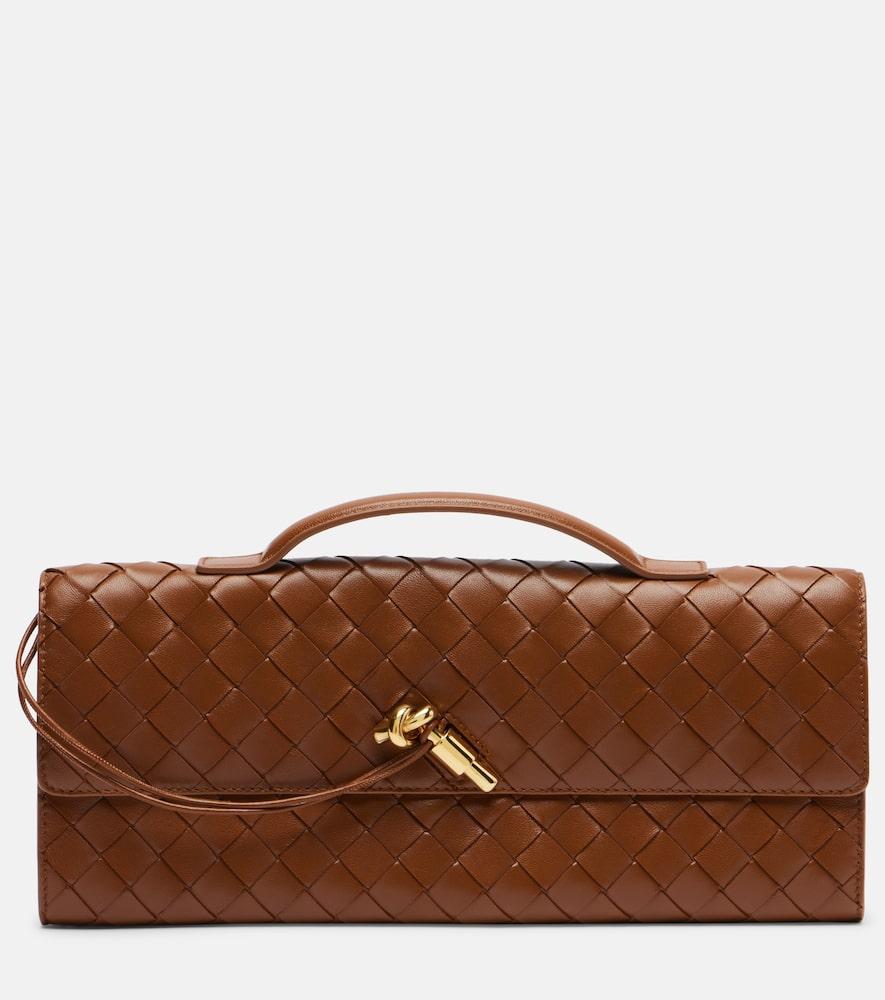 bottega veneta intrecciato leather clutch