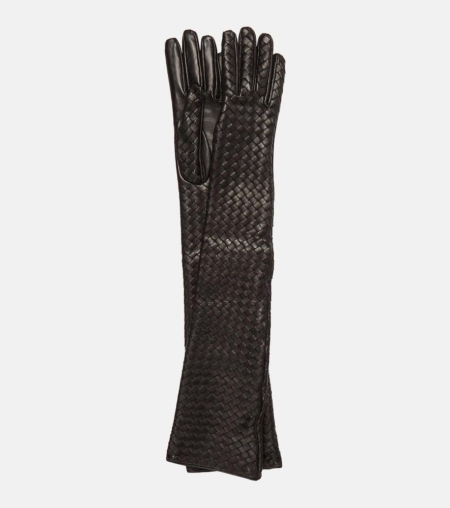 bottega veneta intrecciato leather gloves