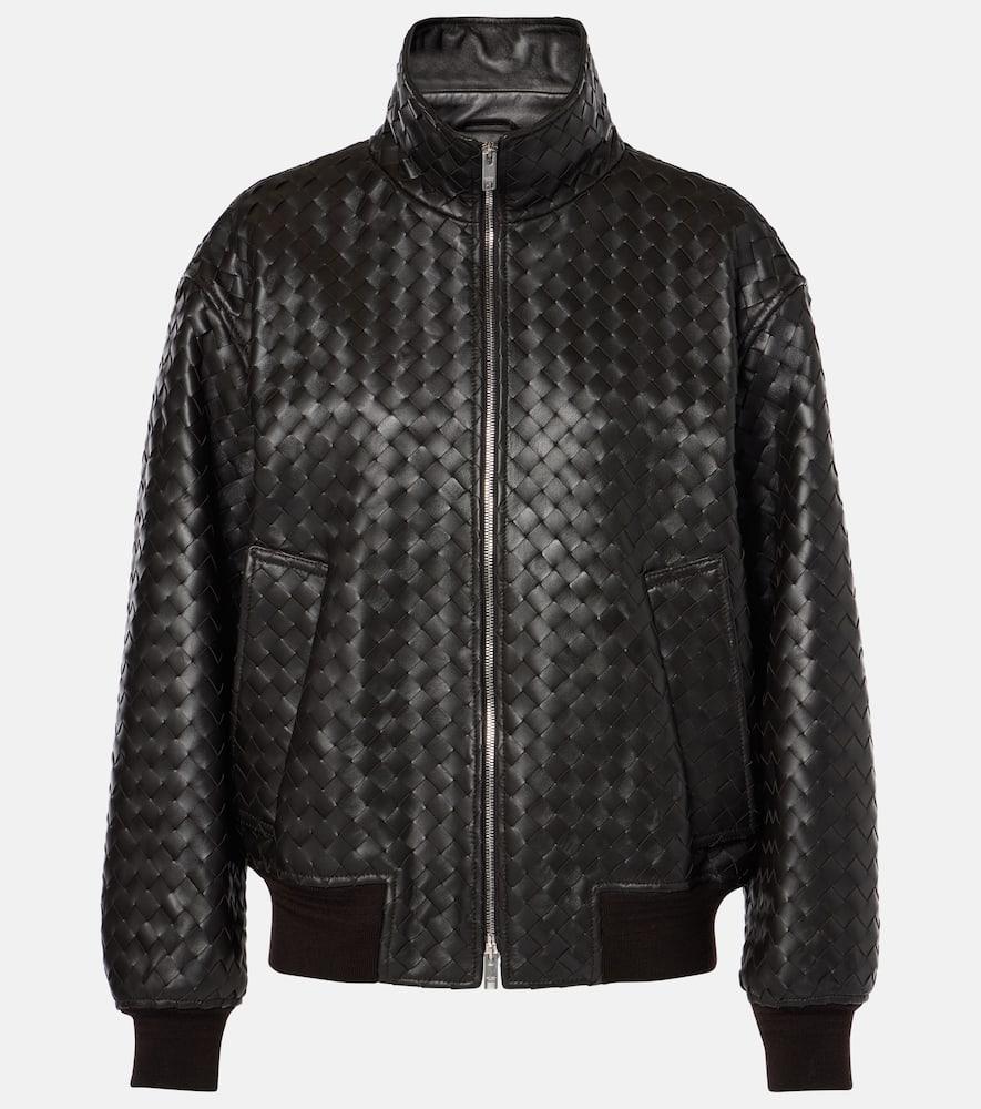 bottega veneta intrecciato leather jacket