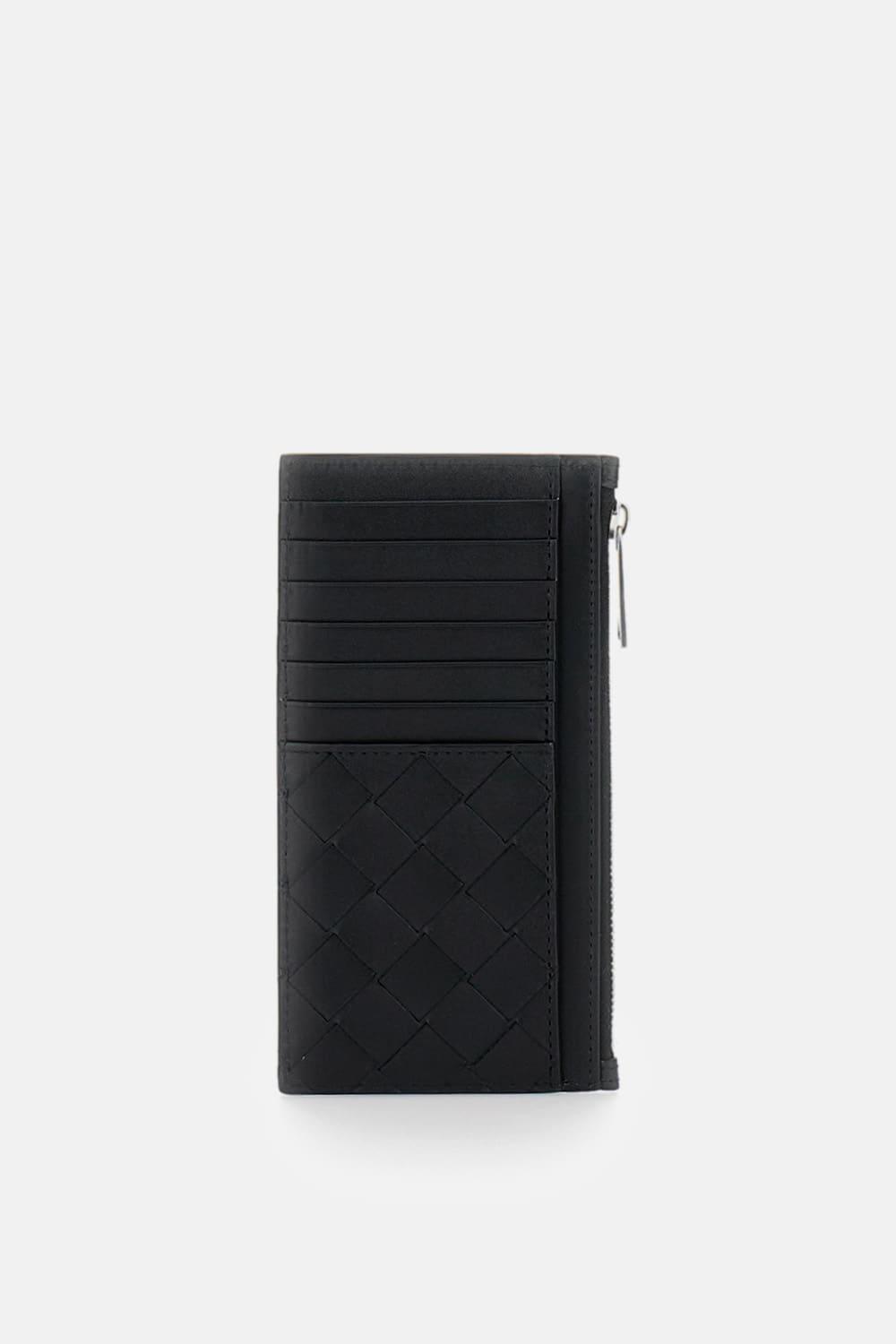 bottega veneta intrecciato long zipped card case