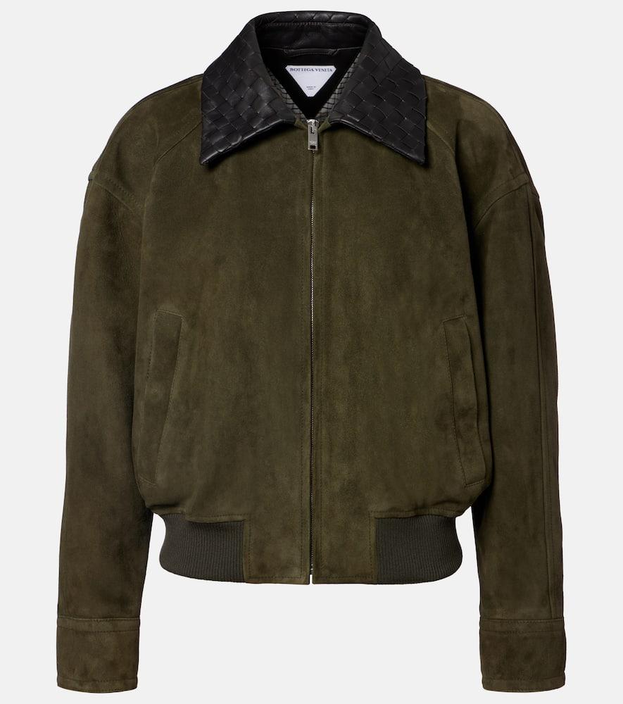 bottega veneta intrecciato suede blouson jacket